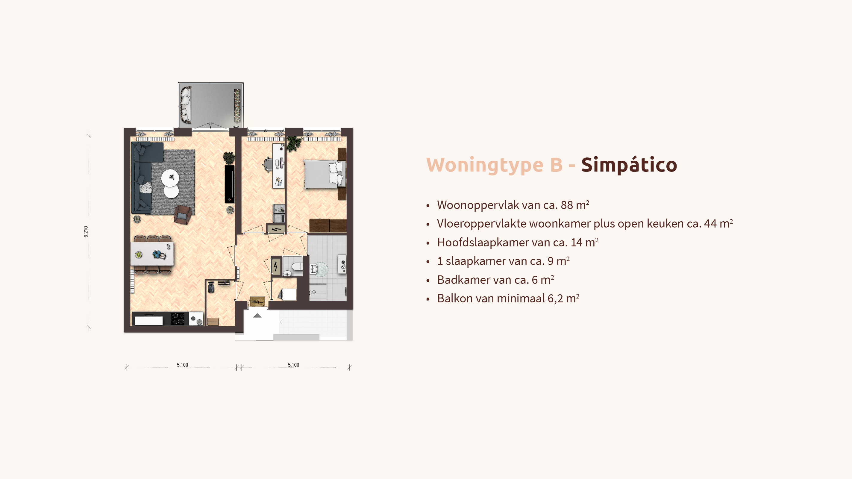 Woningtype B - Simpático - Pop-up - Appartementen Leidsche Rijn - Picaz Utrecht